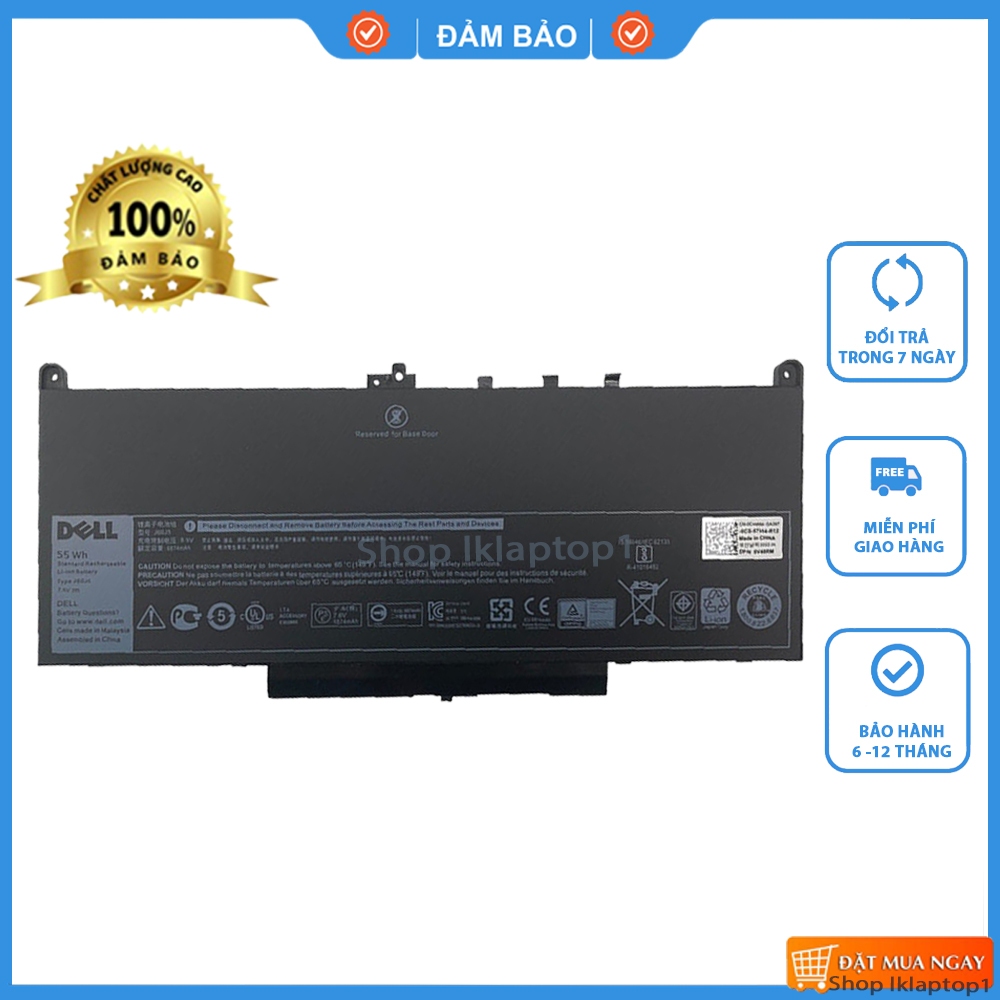 Pin Zin Dell Latitude E7270 E7470 J60J5 7CJRC MC34Y 242WD GG4FM PDNM2 Mới 100%