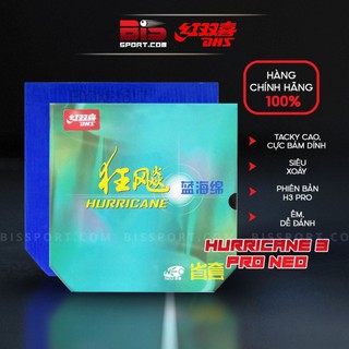 Mặt Vợt Bóng Bàn Tàu Đạo DHS Hurricane 3 (H3) NEO Lót Xanh Tuyển Tỉnh - Chính Hãng DHS