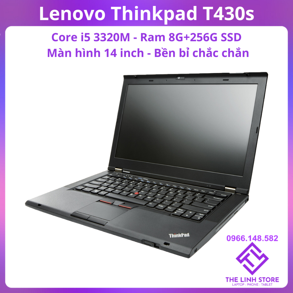 Laptop Lenovo Thinkpad T430s màn 14 inch - Core i5 Ram 8G 256G SSD