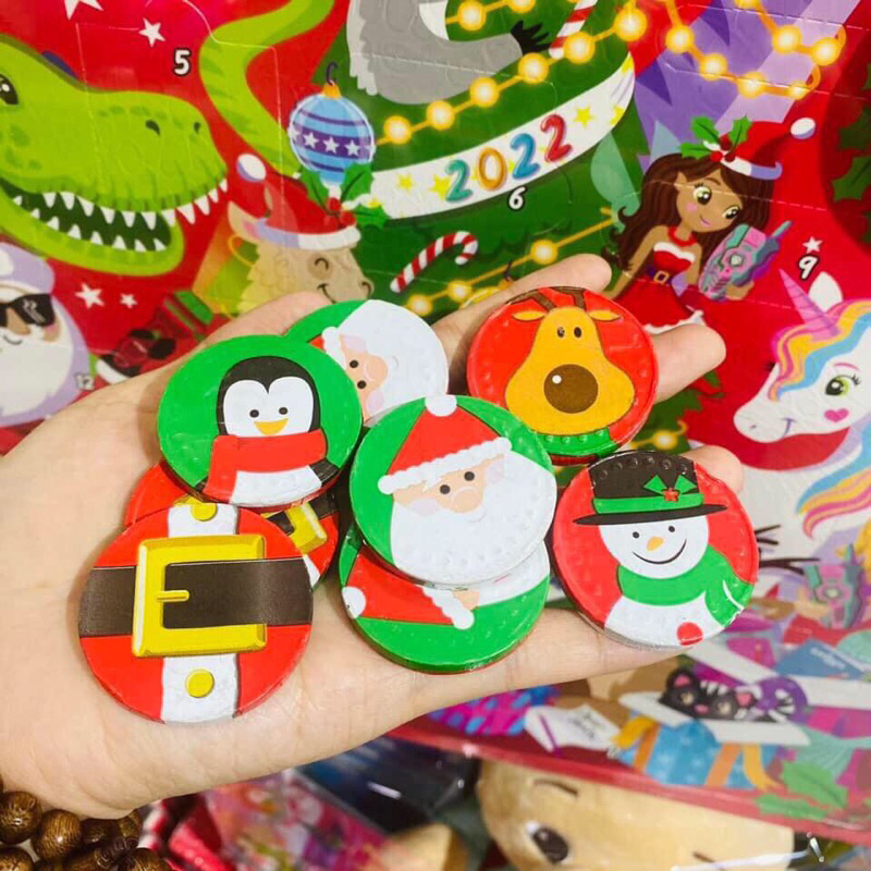 Túi lưới chocolate đồng xu noel hàng úc