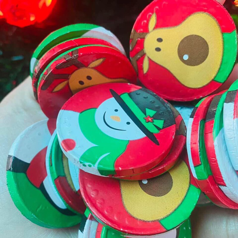 Túi lưới chocolate đồng xu noel hàng úc