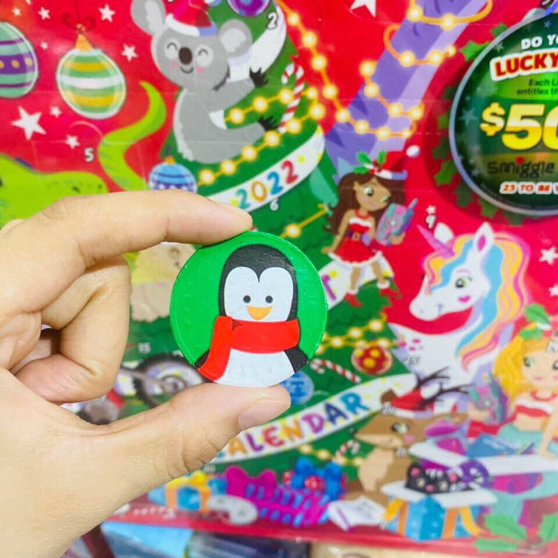 Túi lưới chocolate đồng xu noel hàng úc