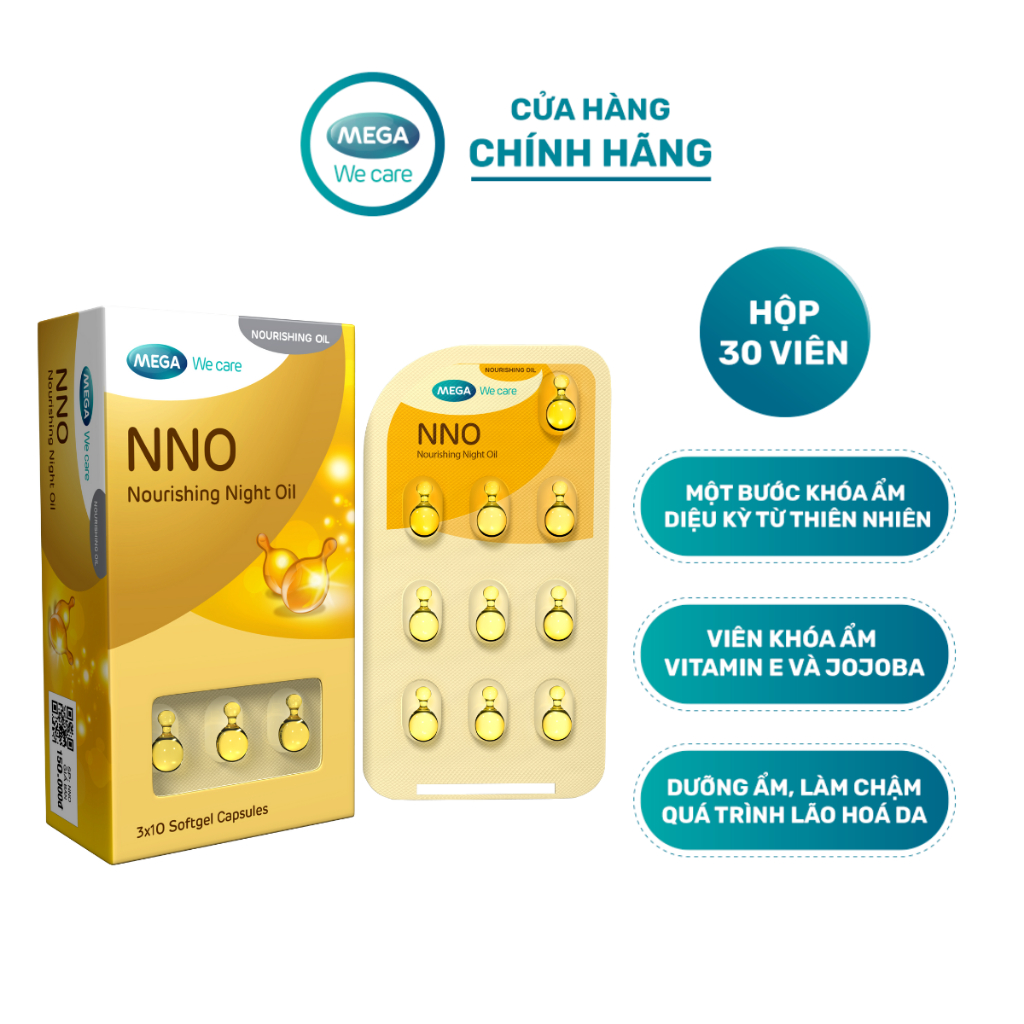 Combo Viên Serum Dưỡng Trắng Sáng Da NNO Vite  + Viên Dầu Dưỡng Da Khóa Ẩm NNO Night Oil  Mega We Care