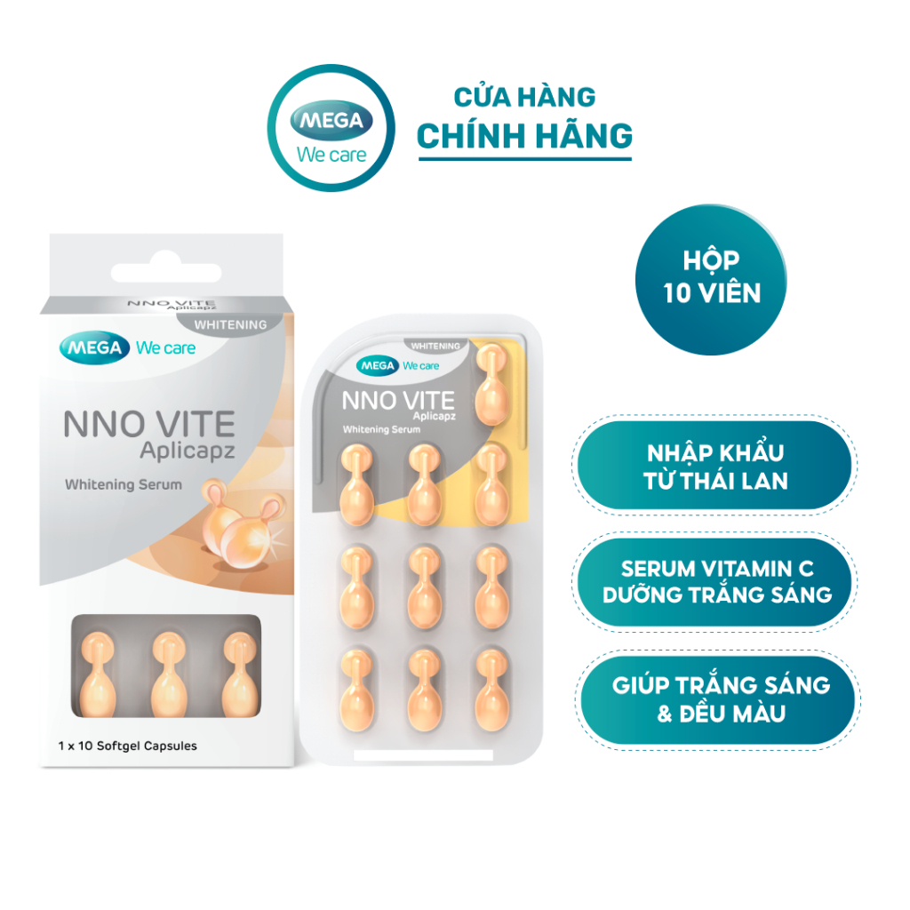 Combo Viên Serum Dưỡng Trắng Sáng Da NNO Vite  + Viên Dầu Dưỡng Da Khóa Ẩm NNO Night Oil  Mega We Care
