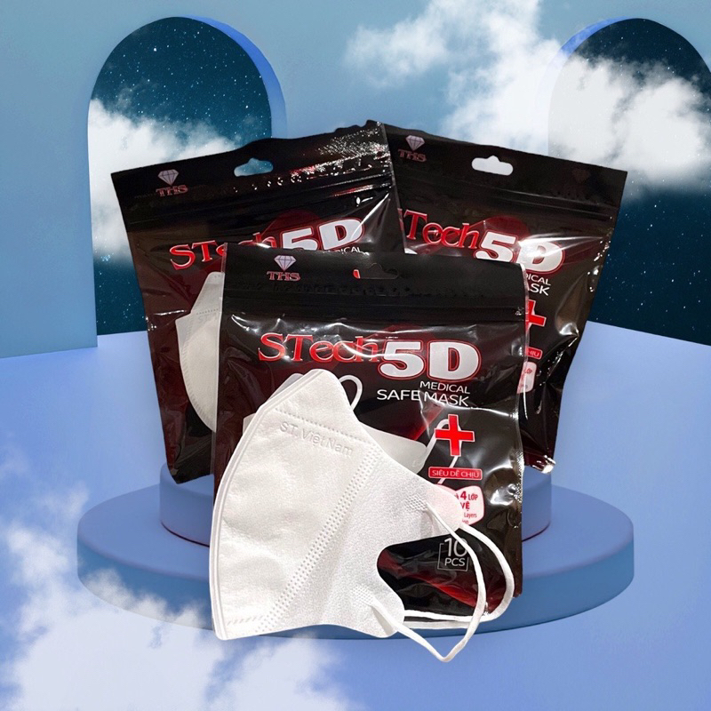 Khẩu trang 5D STECH công nghệ vải 4S êm mịn chính hãng công ty