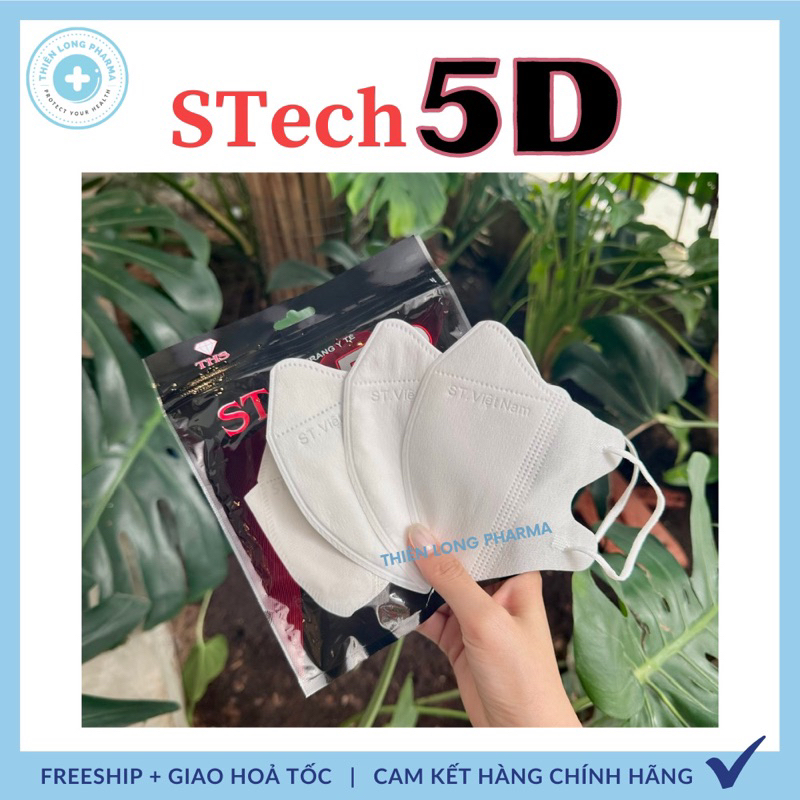 Khẩu trang 5D STECH công nghệ vải 4S êm mịn chính hãng công ty