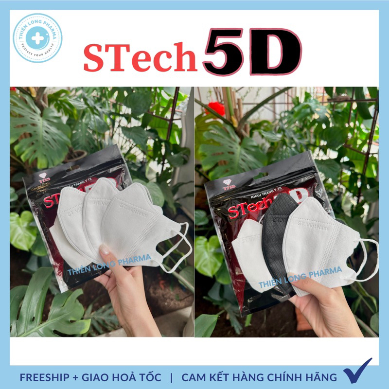 Khẩu trang 5D STECH công nghệ vải 4S êm mịn chính hãng công ty