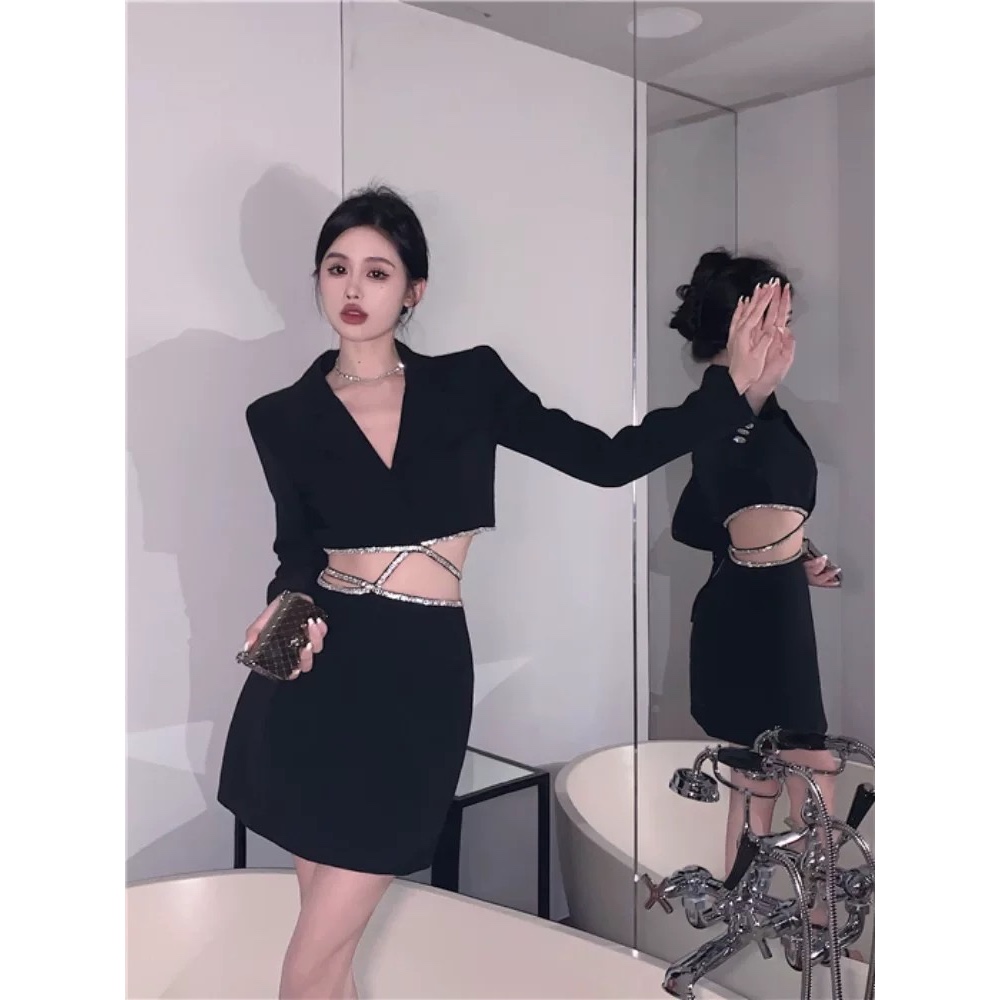 ĐẦM VEST CROPTOP KHOÉT DÂY EO (KÈM VIDEO HÌNH THẬT)