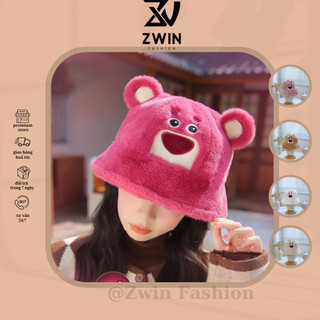 Mũ Lông Gấu Nón Tai Bèo Hình Gấu Dễ Thương Mùa Đông Ấm Áp Form Unisex Nam Nữ N195 - Zwin Fashion
