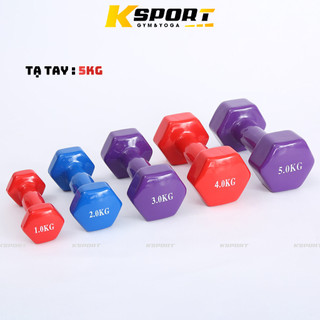 Tạ tay / tạ tay nam nữ 5kg lõi gang đặc bọc cao su tập gym yoga pilates thể dục tại nhà