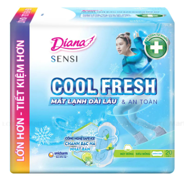 Băng vệ sinh Diana Sensi Cool Fresh siêu mỏng không cánh