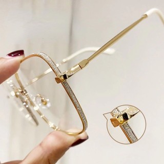 K13 mắt kính gọng vuông kim loại ,viền đính kim tuyến
