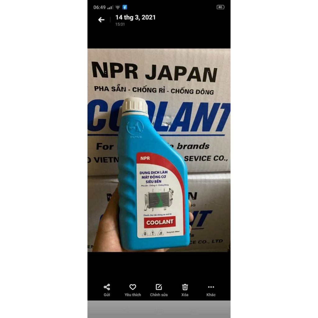 Dung dịch làm mát động cơ chính hiệu xe honda yamaha