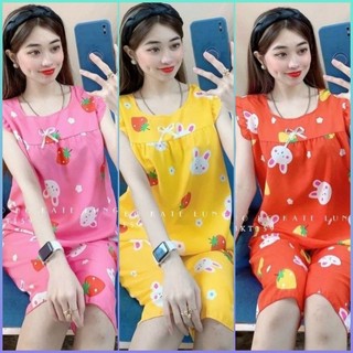 Đồ bộ nữ lửng lụa hàn châu mát mẻ mặc nhà