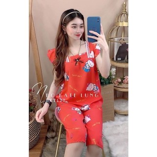 Đồ bộ nữ lửng lụa hàn châu mát mẻ mặc nhà