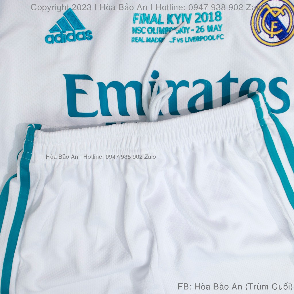 Bộ Quần Áo Bóng Đá, Đồ Đá Banh CLB Real Madrid Sân nhà 2017-2018 - Vải Polyestes chuẩn thi đấu