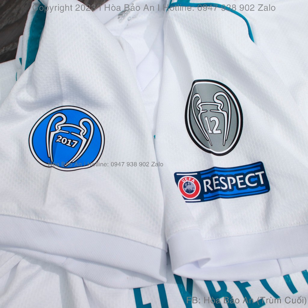 Bộ Quần Áo Bóng Đá, Đồ Đá Banh CLB Real Madrid Sân nhà 2017-2018 - Vải Polyestes chuẩn thi đấu