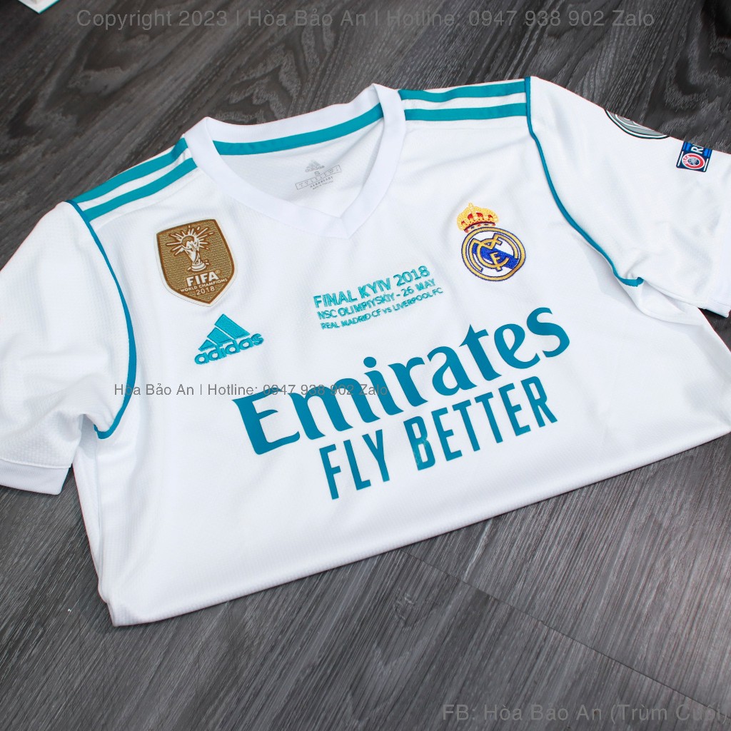 Bộ Quần Áo Bóng Đá, Đồ Đá Banh CLB Real Madrid Sân nhà 2017-2018 - Vải Polyestes chuẩn thi đấu