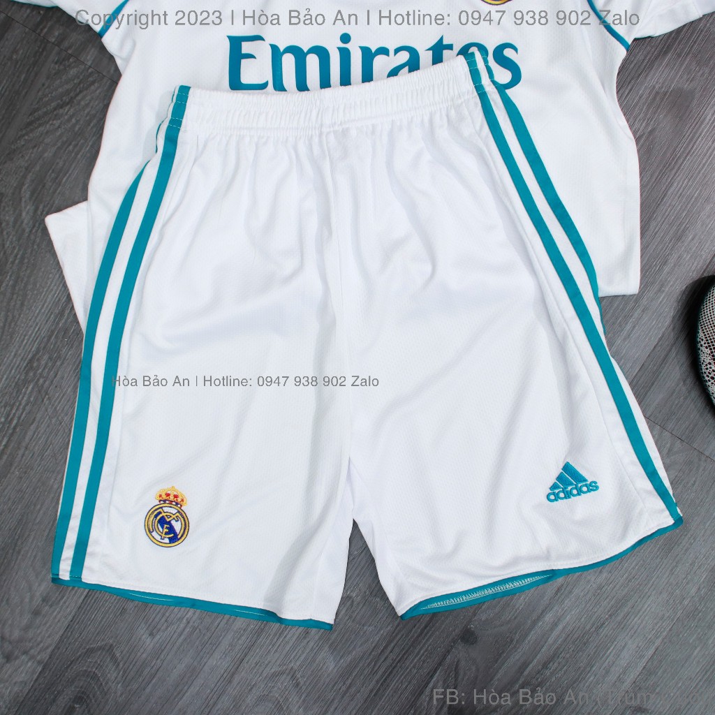 Bộ Quần Áo Bóng Đá, Đồ Đá Banh CLB Real Madrid Sân nhà 2017-2018 - Vải Polyestes chuẩn thi đấu