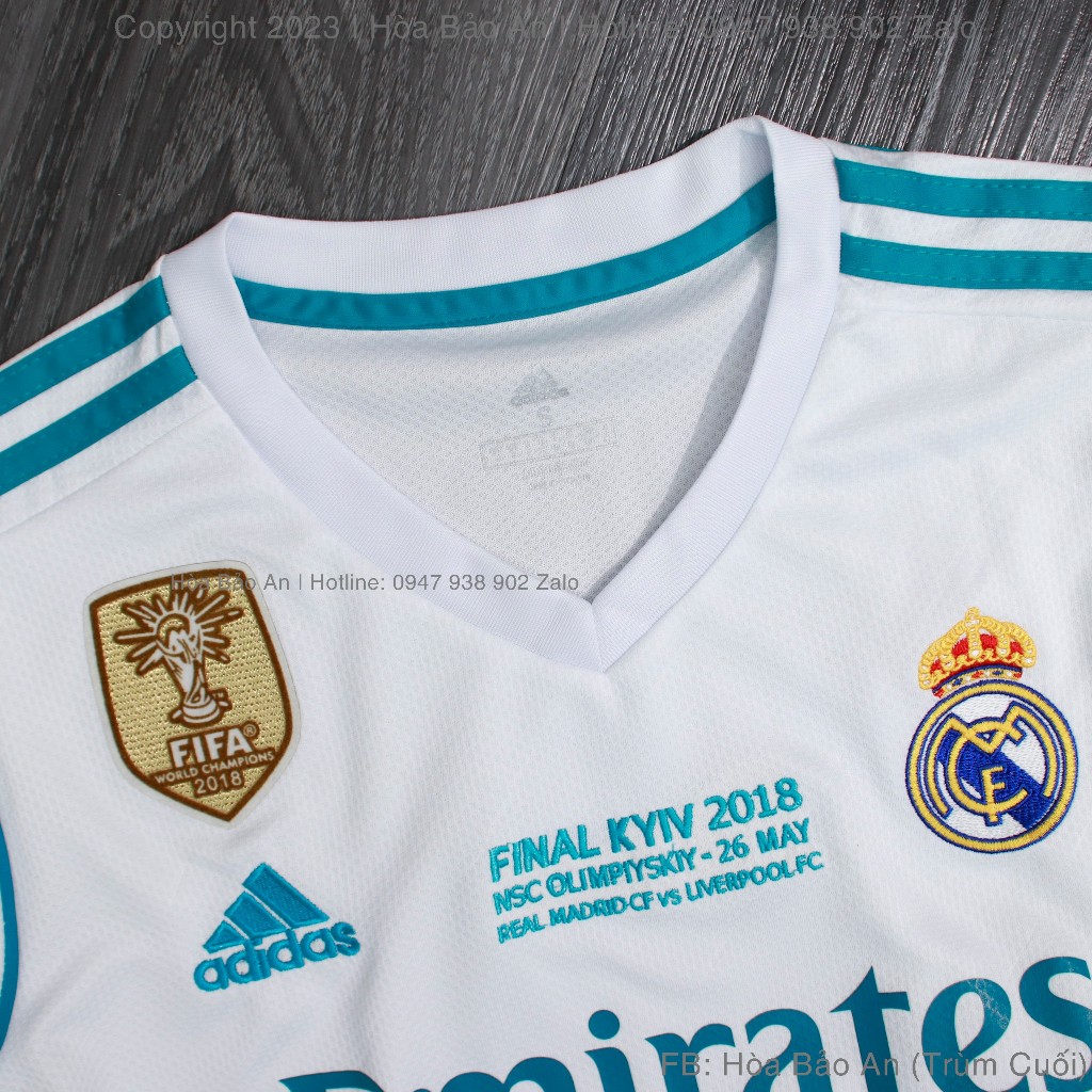 Bộ Quần Áo Bóng Đá, Đồ Đá Banh CLB Real Madrid Sân nhà 2017-2018 - Vải Polyestes chuẩn thi đấu