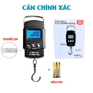 Cân điện tử - Cân điện tử mini cầm tay có móc treo hành lý cho độ chính xác cao tặng kèm pin