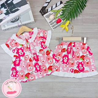 Đồ bộ tole/lanh bé gái, bộ tole đùi bé gái shop thỏ baby kids