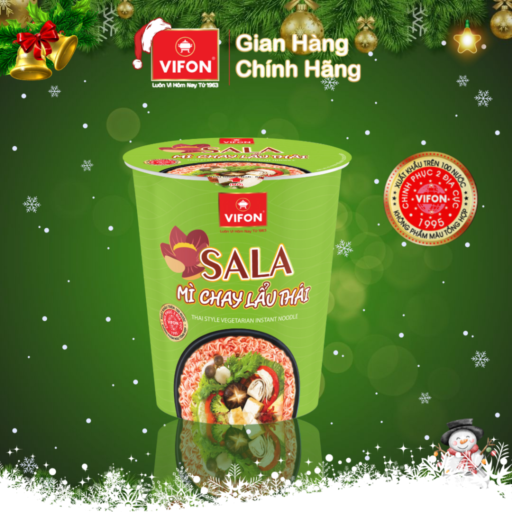 Thùng 24 ly Mì chay lẩu thái Sala 60gr/ly