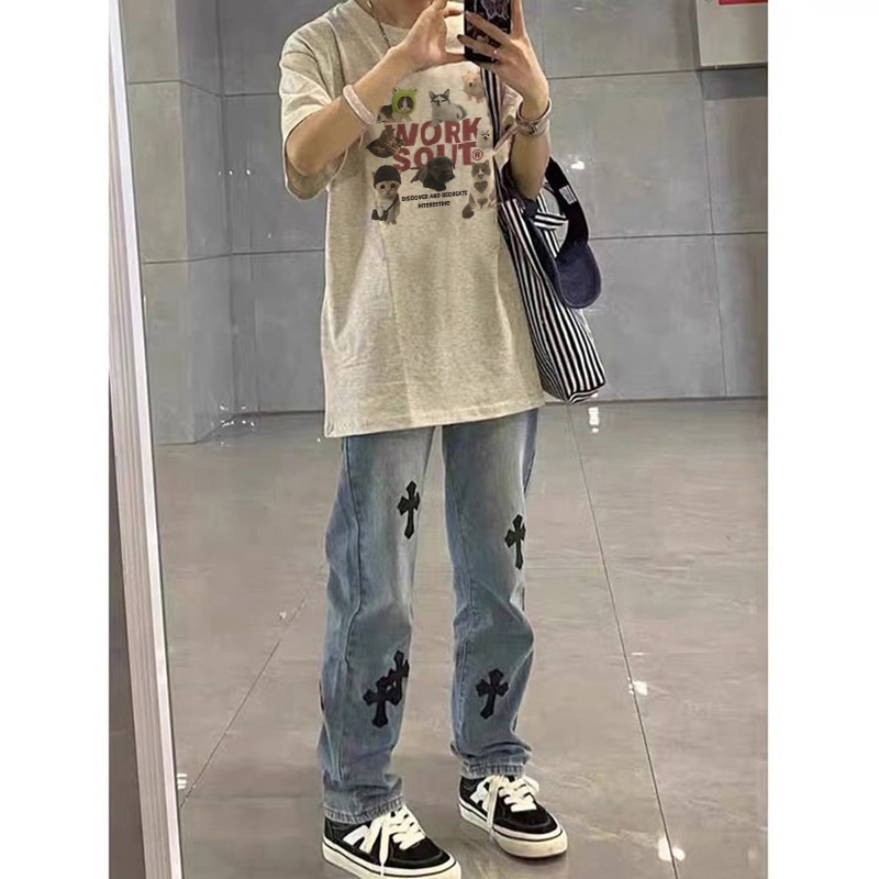 Focus local brand vintage xám áo thun tay ngắn cổ tròn bigsize áo phông nữ unisex levents 100%cotton