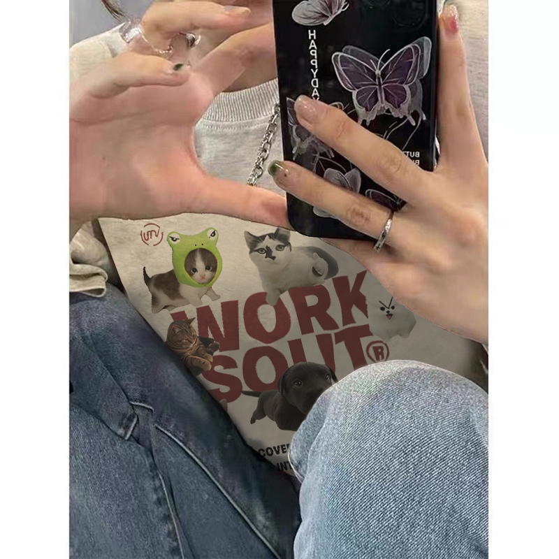 Focus local brand vintage xám áo thun tay ngắn cổ tròn bigsize áo phông nữ unisex levents 100%cotton