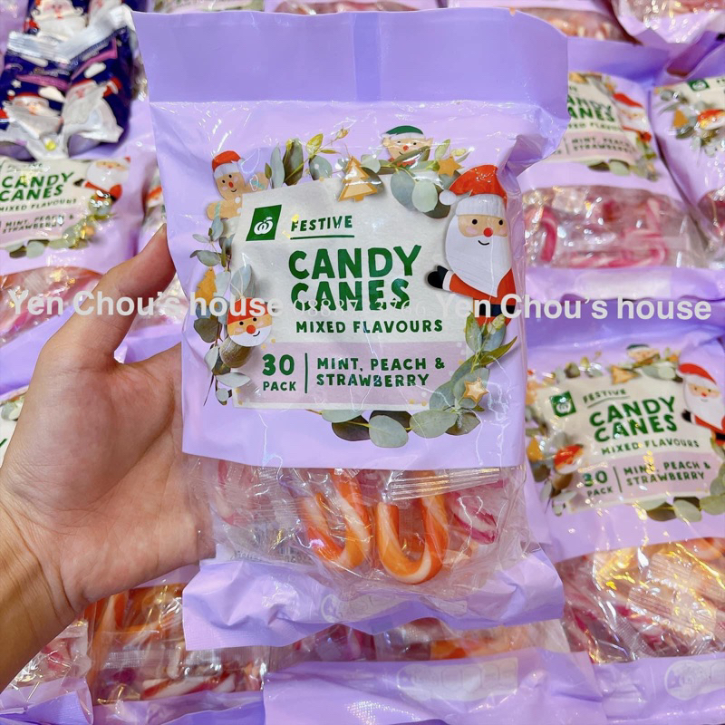 Kẹo gậy mini Noel Festive Woolworths Chrismas