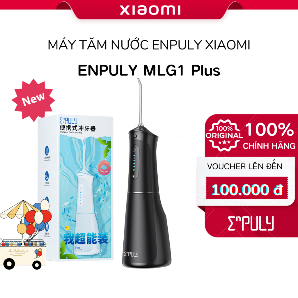 Xiaomi Máy tăm nước Enpuly Mlg1 Plus nha khoa răng chống nước ipx7 máy tăm nước cầm tay 400ml máy làm sạch-Xiaomi