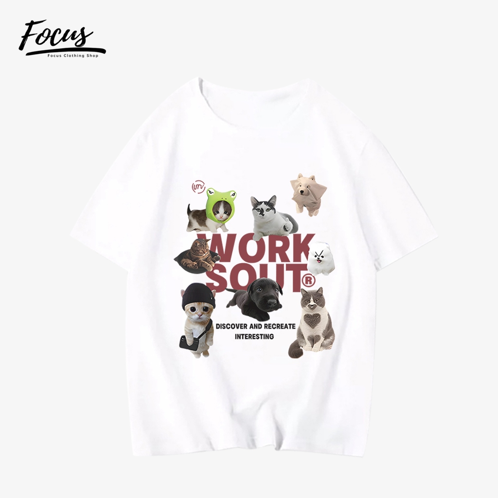 Focus local brand vintage xám áo thun tay ngắn cổ tròn bigsize áo phông nữ unisex levents 100%cotton