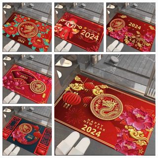 THẢM TẾT 2024 In Hình 3D, THẢM LAU CHÂN , CHÙI CHÂN  ,CHỐNG TRƠN TRƯỢT , THẤM HÚT TỐT 60x40 cm⁹