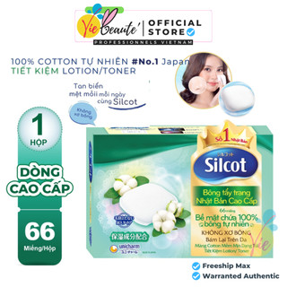 Bông tẩy trang silcot xanh lá - bông trang điểm silcot unicharm cao cấp 66 miếng