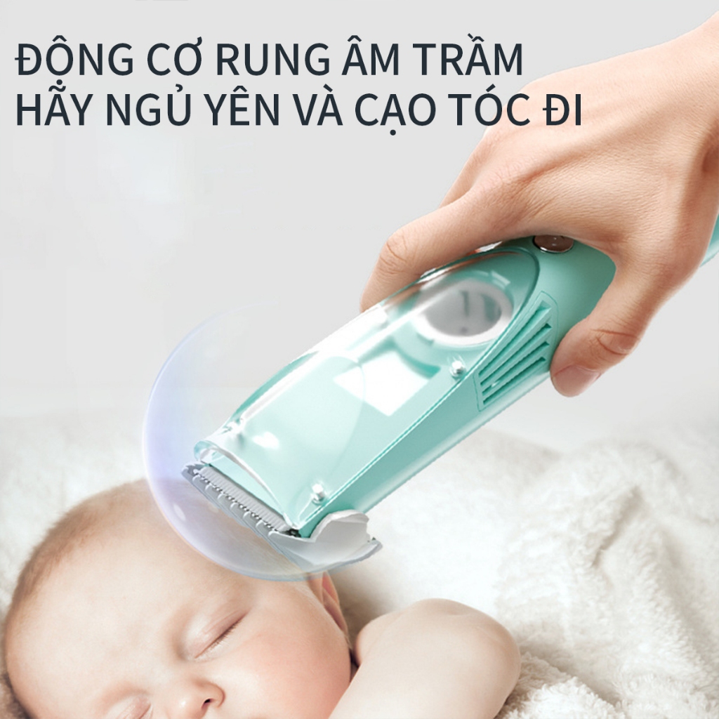 Bộ 11 món Tông Đơ Cắt Tóc Cho Bé Động Cơ âm trầm - Lực Hút Tóc Mạnh Cao Cấp Cho Bé Và Gia Đình-