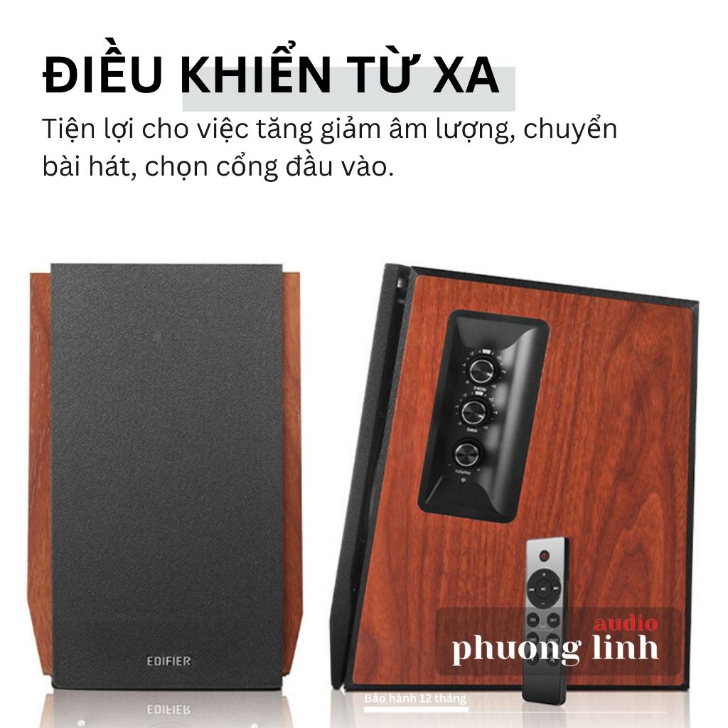 Loa EDIFIER R1700BT Bluetooth 5.1 Aptx HD Máy tính để bàn Công suất 66W, Điều khiển từ xa- Hàng chính hãng | BH 12 tháng