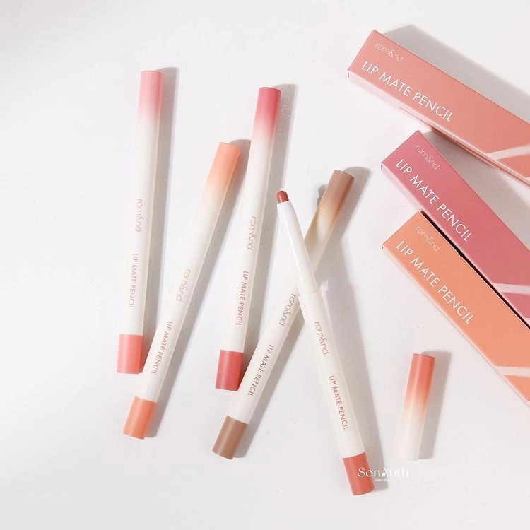 Chì Kẻ Viền Môi Nhung Lì Thiết Kế 2 Đầu Romand Lip Mate Pencil