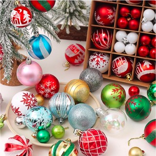 [LOẠI ĐẸP] Set 44 Quả Châu Trang Trí Noel Giáng Sinh Kích Thước 3cm 6cm Mix Đủ Màu