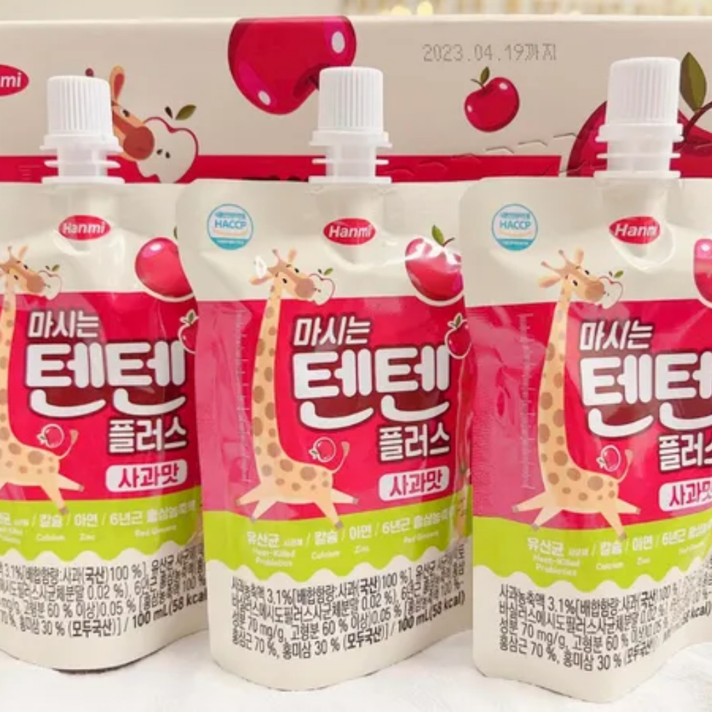 Nước trái cây hồng sâm Hanmi Tenten Hàn Quốc đủ vị cho bé 1Y+ gói 100ml