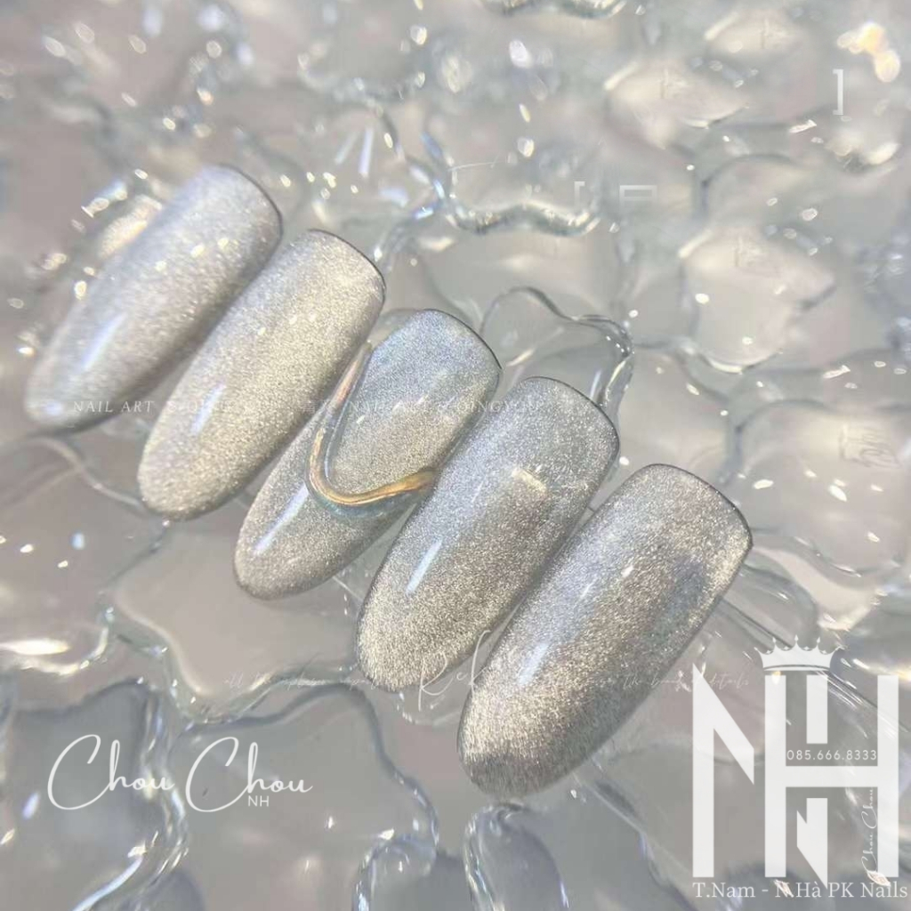 Mắt mèo kim cương bạc không ánh đen, mắt mèo kim cương đủ màu. phụ kiện nail cao cấp