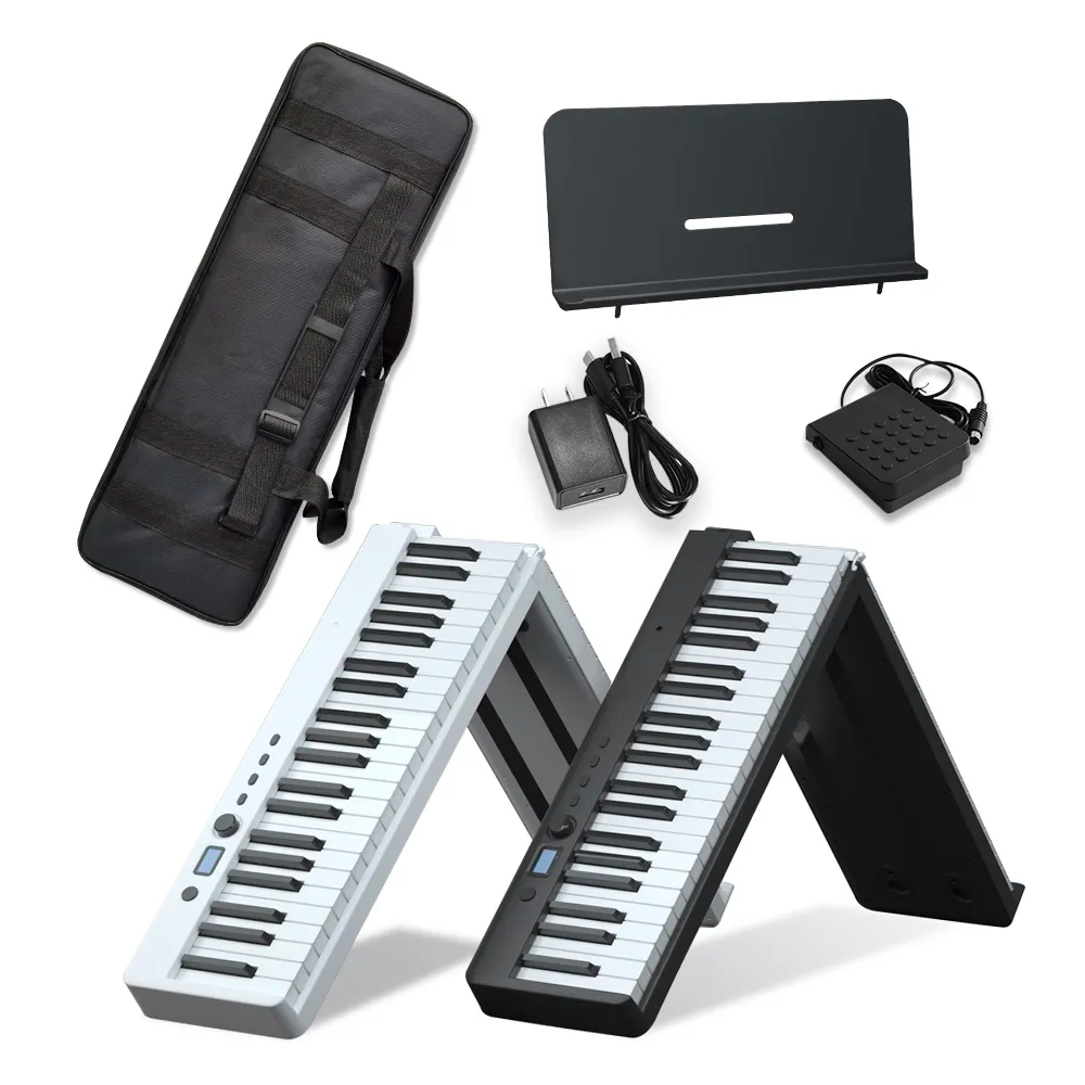 Đàn piano điện gấp gọn, Digital Foldable Piano - Bora BX-20 (BX20) - White, Travel Piano, Bluetooth, 88 phím cảm ứng lực