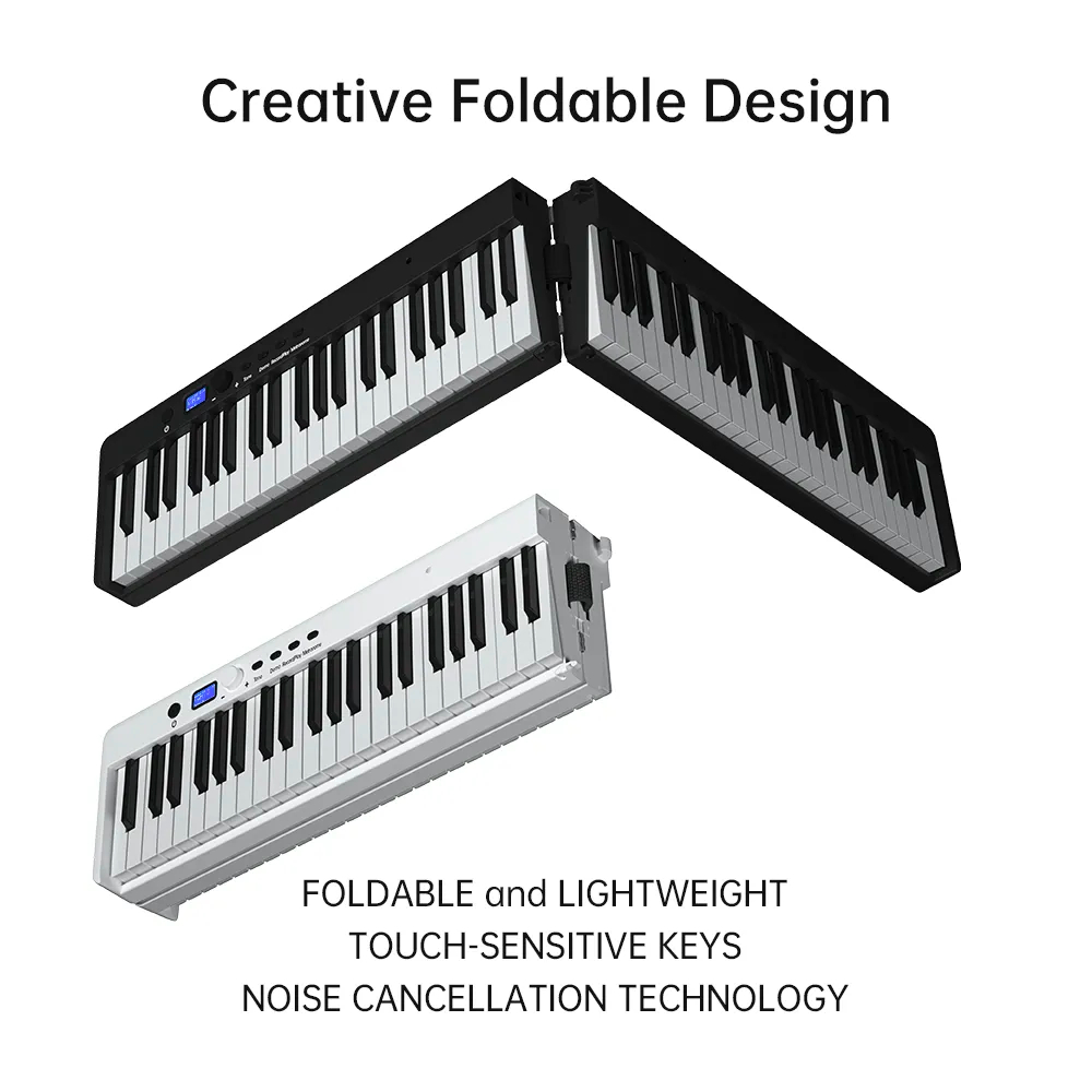 Đàn piano điện gấp gọn, Digital Foldable Piano - Bora BX-20 (BX20) - Black, Travel Piano, Bluetooth, 88 phím cảm ứng lực
