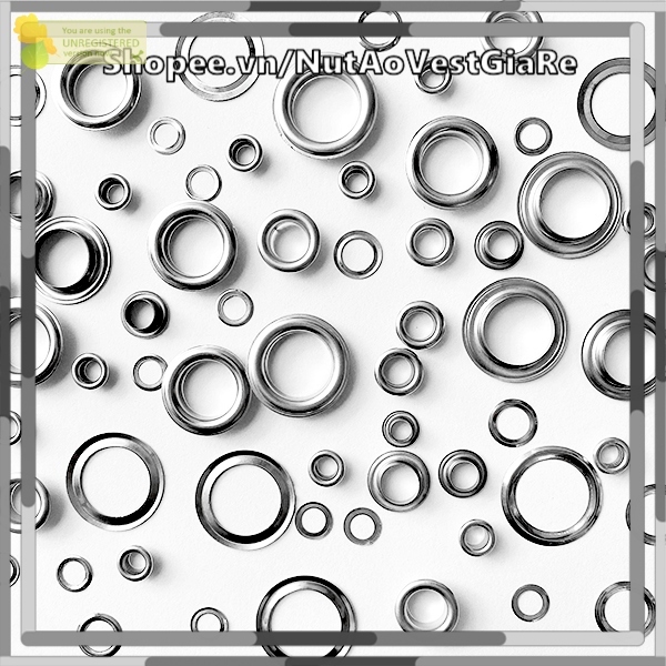 Gói 100 Khoen ore mắt cáo size từ 4 - 14 mm  ô rê mắt cáo, có kèm long đền, dùng cho quần áo, túi xách...