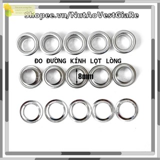 Bán sỉ 1 túi lớn khoen ore mắt cáo có kèm long đền 4mm - 14mm , bằng thép, màu bạc