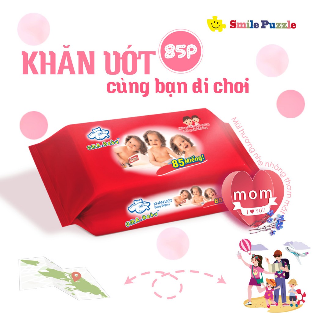 KHĂN ƯỚT OMA & BABY KHÔNG MÙI DÙNG CHO SƠ SINH