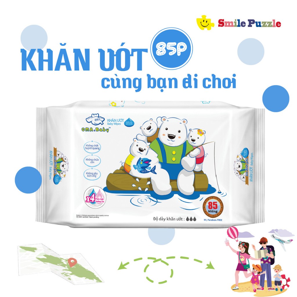 KHĂN ƯỚT OMA & BABY KHÔNG MÙI DÙNG CHO SƠ SINH