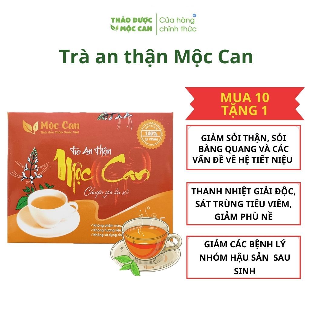 Trà an thận Mộc Can, trà thảo dược hỗ trợ trị sỏi thận, thận yếu, sỏi bàng quang, tốt cho đường tiết niệu, Hộp 25 gói