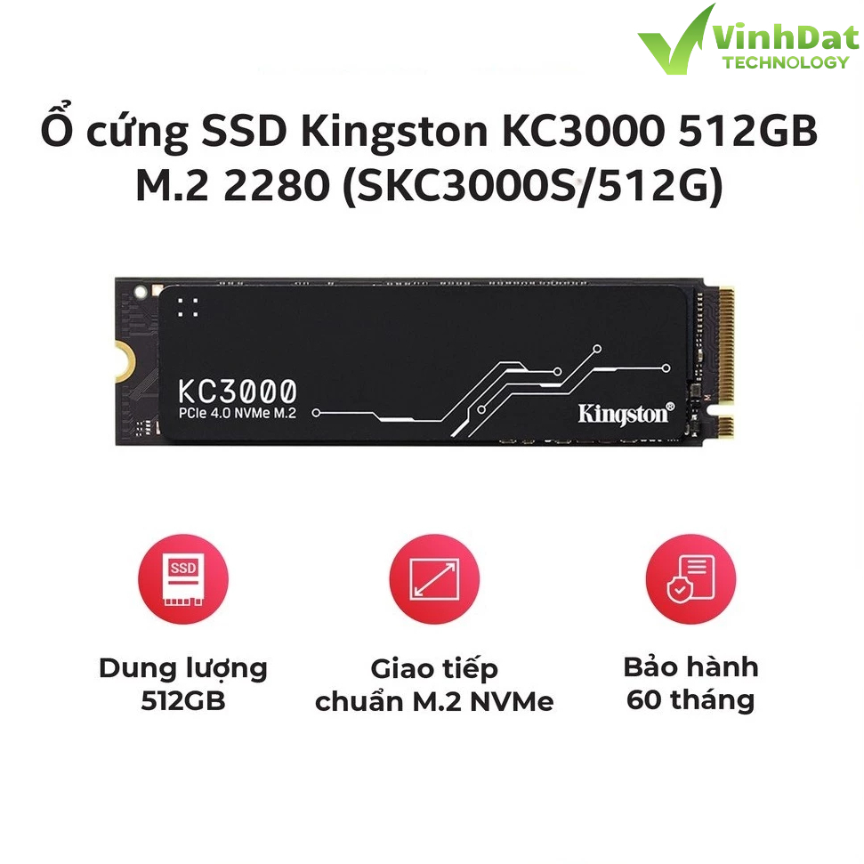 SSD Kingston KC3000 512GB M.2 PCIe Gen4 x4 NVMe