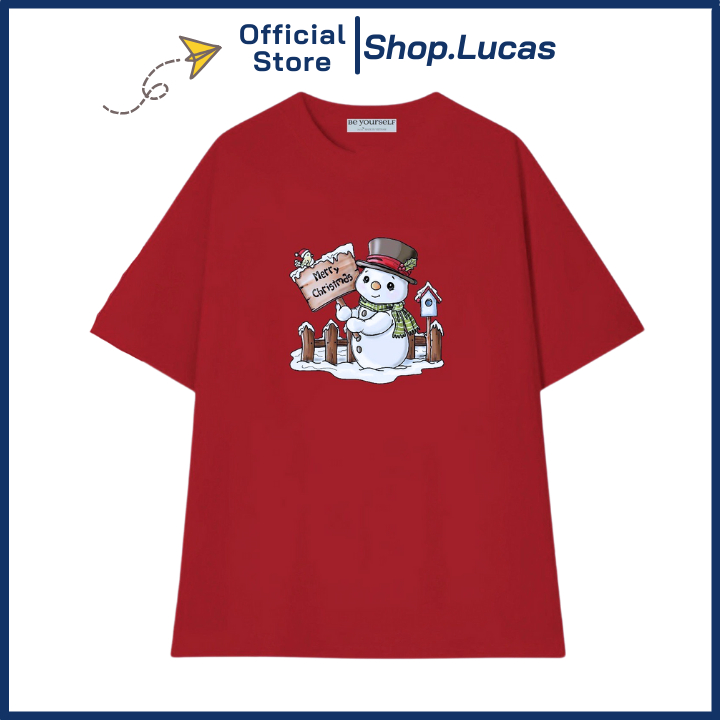Áo Thun Giáng Sinh Noel 2024 Nam Nữ Unisex Đồng Phục Gia Đình Cặp Đôi Shop.Lucas - Người tuyết
