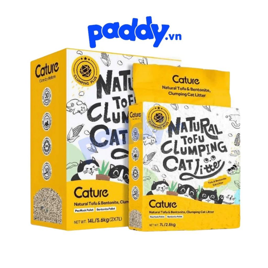 Cát Mèo Đậu Nành Mix Đất Sét Cature Tofu Mix Bentonite 7L